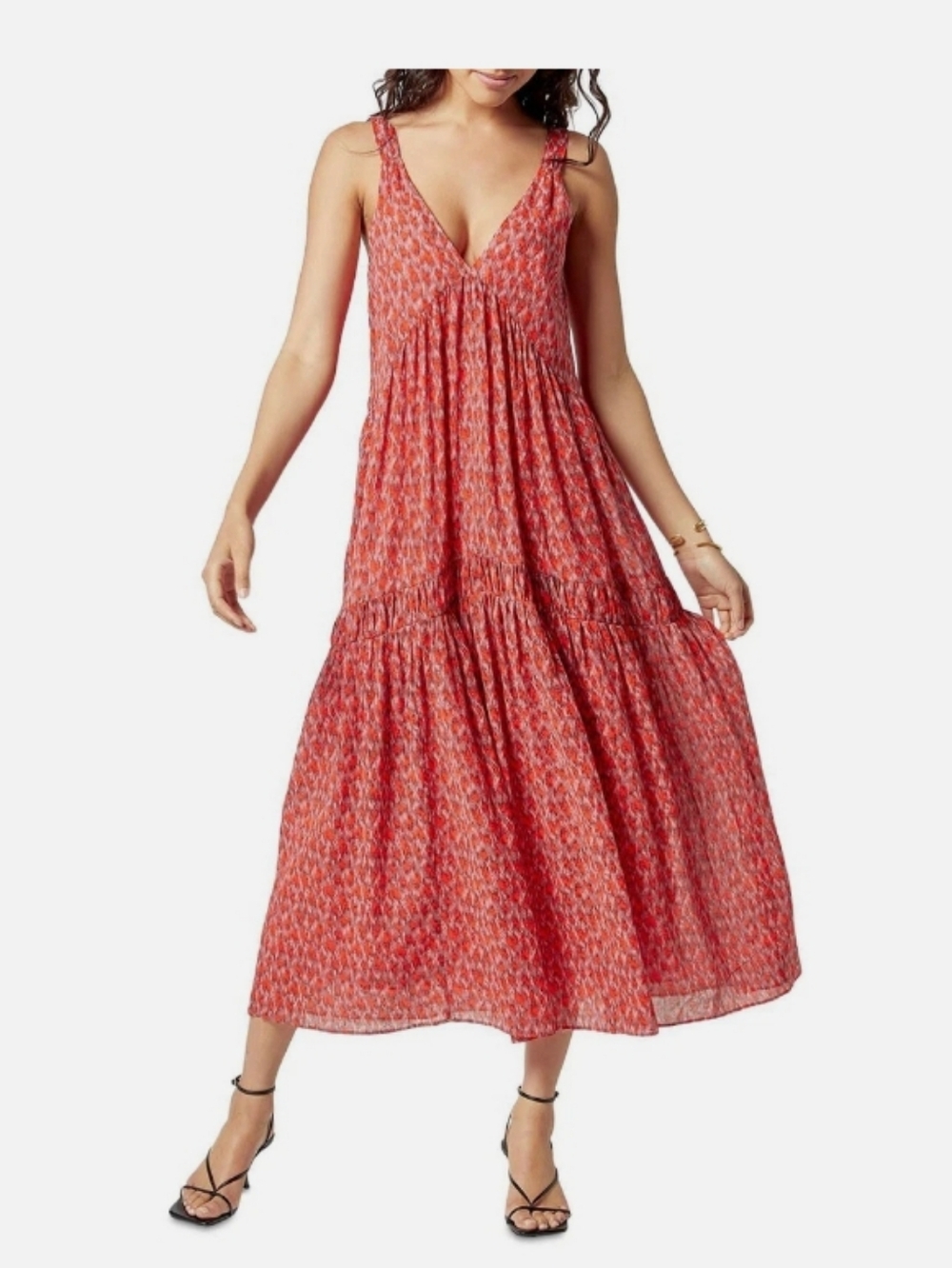 JOIE Sleeveless Tiered Midi Summer Dress